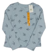 Nové - světlemodré triko se srdíčky Primark