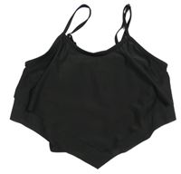 Čierny crop top s volánikmi Shein