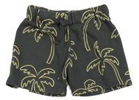 Tmavosivé teplákové kraťasy s palmami H&M