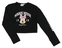 Čierne crop tričko s Minnie Disney