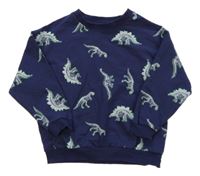 Tmavomodrá mikina s dinosaurami