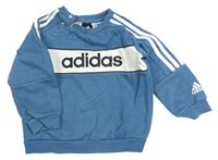Modro-bílá mikina s logem Adidas