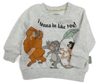 Šedá melírovaná mikina - Kniha Džunglí Primark