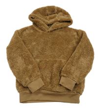 Hnedá chlpatá mikina s kapucňou zn. Little kids