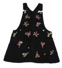 Čierne menšestrové kvetované na traké šaty F&F