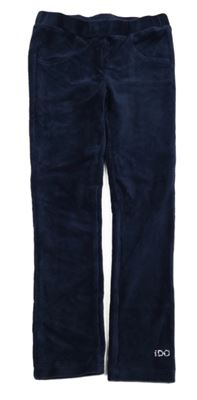 Tmavomodré rebrované zamatové legíny i DO