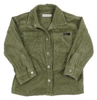 Khaki manšestrová košilová bunda Zara