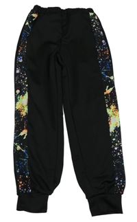 Čierno-farebné tepláky so vzorovanymi pruhmi Shein