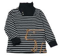 Černo-šedý pruhovaný rolák s medvědem Topolino