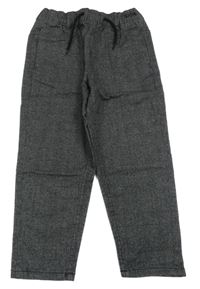Nové - Šedo-černé kostkované teplákové kalhoty Name it