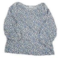 Bielo-tmavomodré kvetované tričko John Lewis