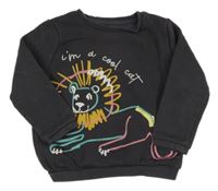 Antracitová mikina s s levíkom  F&F