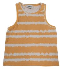 Oranžovo-biely pruhovaný rebrovaný crop top Page one young