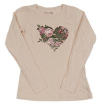 Svetloružové tričko so srdcem