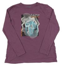 Fialové triko s potiskem Primark
