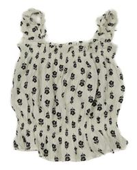Bielo-čierny kvetovaný top H&M
