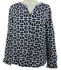 Dámská bílo-tmavomodrá vzorovaná halenka Street One 