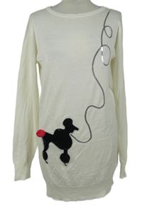 Nové - Dámská smetanová svetrová tunika s pejskem Atmosphere 