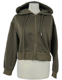 Dámská hnědá propínací crop mikina s kapucí Shein 