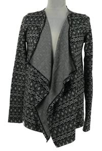 Dámský černo-šedý vzorovaný úpletový cardigán Only 