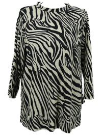 Dámske smetanovo-čierne vzorované plisované tričko M&S