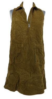 Nové - Dámské béžové manšestrové šaty Topshop 