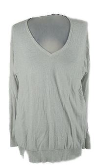 Dámsky sivý trblietavý ľahký sveter so chokerem Next