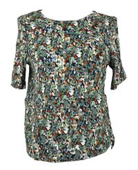 Dámska zeleno-tmavomodro-červená vzorovaná blúzka Only