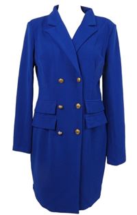 Dámske zafírové kabátové šaty Shein