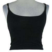 Dámsky čierny rebrovaný crop top FB Sister