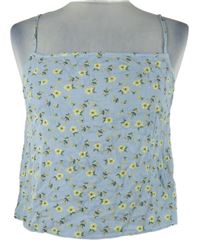 Dámsky svetlomodrý kvietkovany crop top Stradivarius