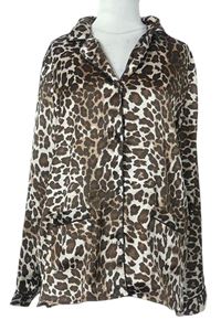 Dámský hnědý vzorovaný pyžamový kabátek H&M