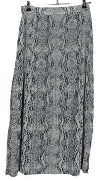 Dámska čierno-béžová vzorovaná plisovaná dlhá sukňa Primark