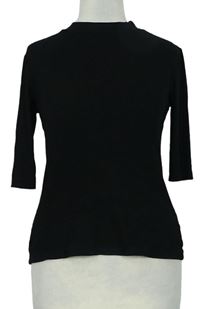 Dámske čierne rebrované tričko Topshop