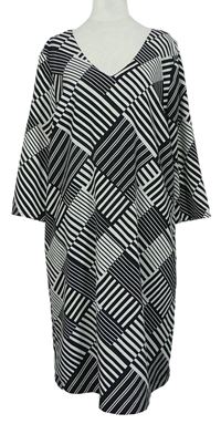 Dámske čierno-biele vzorované šaty M&S