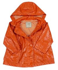 Oranžová pogumovaná jarná bunda s kapucňou Next