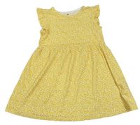 Žlté kvetinové bavlnené šaty H&M