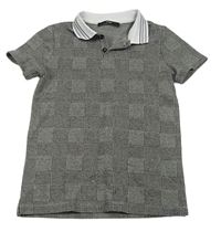 Čierno-biele kockované polo tričko George