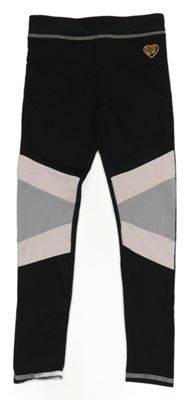 Černo-růžvo-šedé sportovní legíny s pruhy BodyGlove 