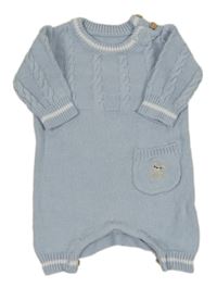 Světlemodrý pletený overal s výšivkou Little nutmeg