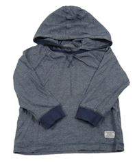 Tmavomodro-bílé pruhované triko s kapucí Bluezoo