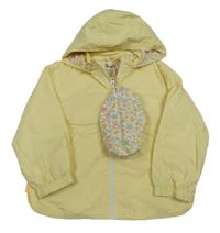 Žltá šušťáková jarná bunda s kapucí + sáček Zara