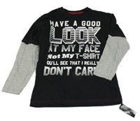 Nové - Černo-šedé triko s nápisem St. Bernard