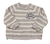 Fialovo-bílá pruhovaná mikina s dinem John Lewis