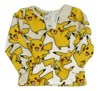 Nové - Bílá chlupatá pyžamová mikina s Pikachu H&M