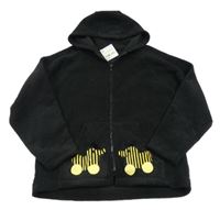 Nové - Čierna froté prepínaci mikina s obrázkom a kapucňou