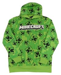 Zelená mikina s Minecraft a kapucí 