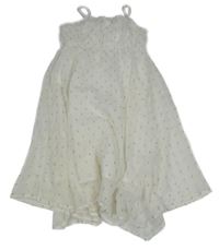 Biele šifónové šaty so zlatými bodky H&M