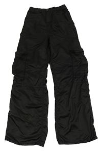 Čierne wide leg nohavice s vreckami H&M