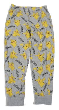 Šedé melírované pyžamové kalhoty s Pikachu 